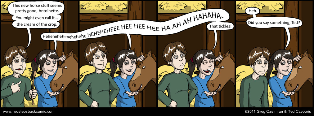 See, it's funny because Ted is holding a riding crop. See, it's funny because Ted is holding a riding crop.