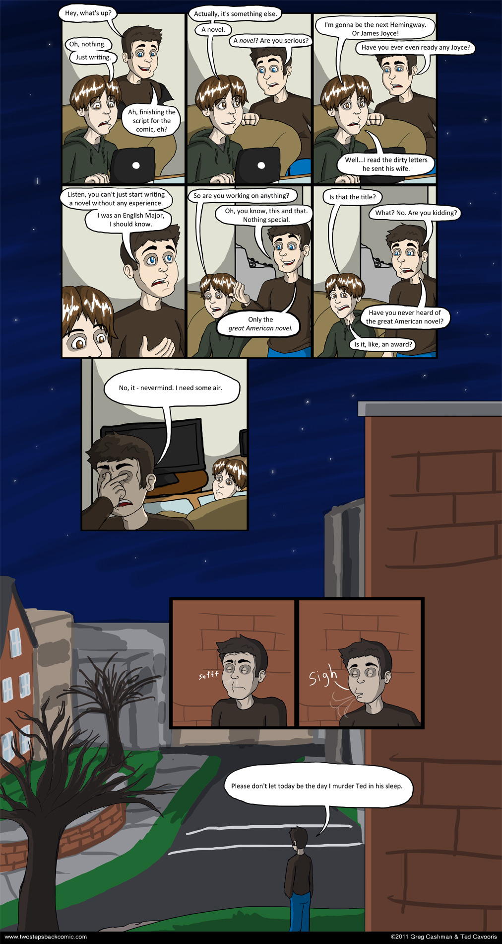 Ted's book is actually a children's novel about young men solving mysteries. There's a whole series.