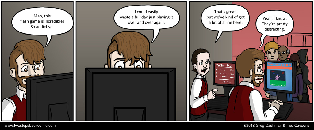 It's actually a customer service min-game, where you manage a constant line of customers. It's actually a customer service min-game, where you manage a constant line of customers.