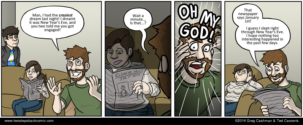 Ted's lucky that one of Mayra's resolutions was to start reading newspapers ironically.